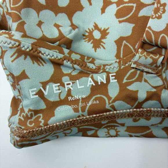 Everlane Renew Squareneck Bikini Top XS Floral Print Swim Gym Workout NWT - Picture 5 of 8